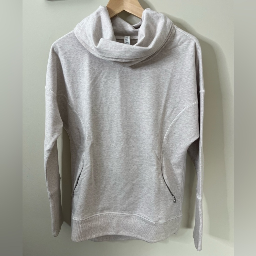 Lululemon Run Rest Day Pullover Size 6 Beige Cowl Neck - Picture 1 of 8